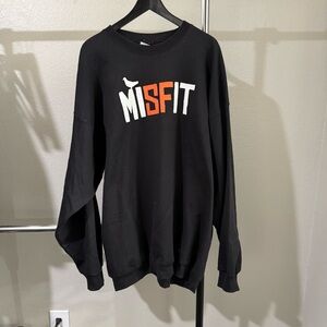 Adapt miSFits baseball Black Crewneck Sweater with Graphic Print